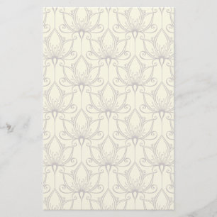Cream Floral Pattern Stationery
