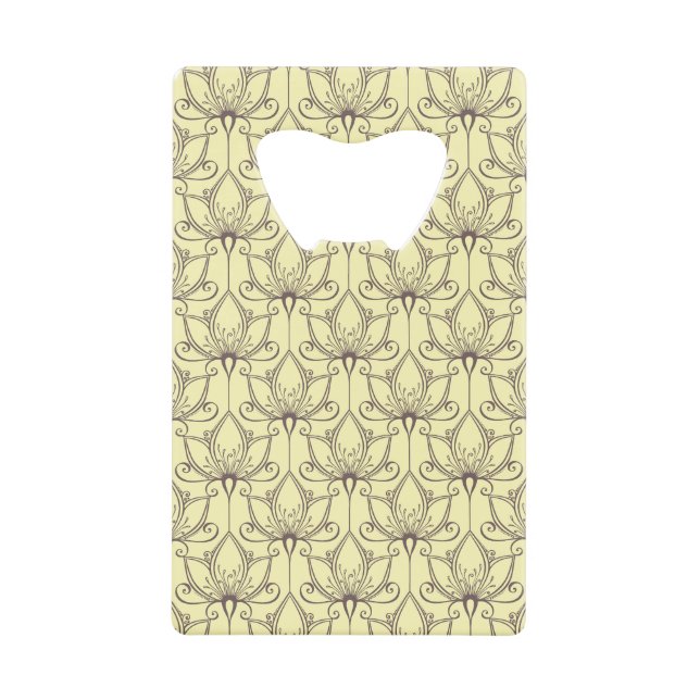 Cream Floral Pattern Wallet Bottle Opener (Front)
