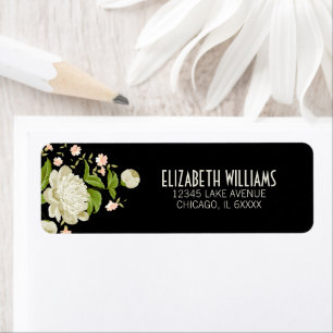 Cream Floral Return Address Label