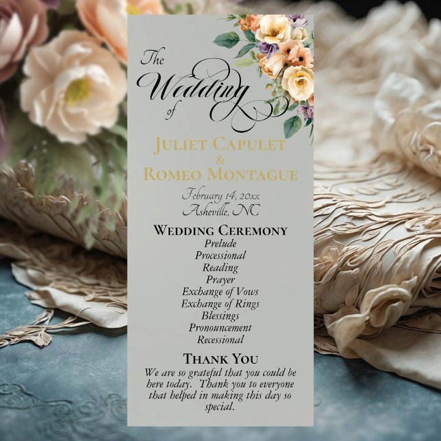 Cream Floral - Sage Wedding Program (Creator Uploaded)