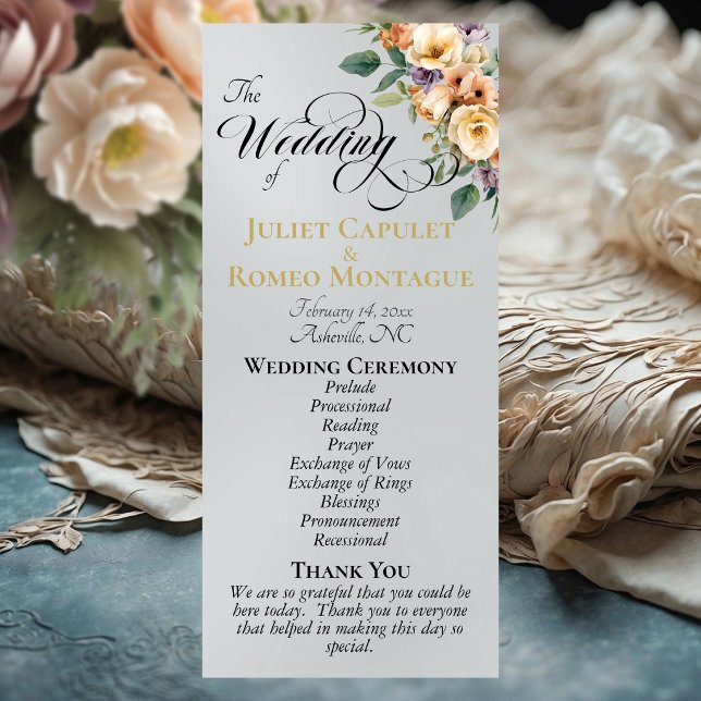 Cream Floral - Silver Wedding Program (Creator Uploaded)