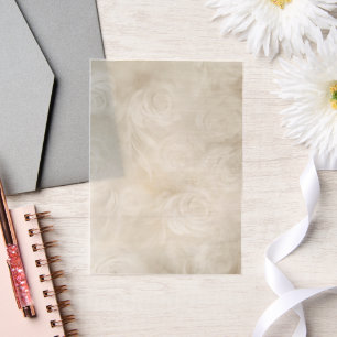 Cream Floral Swirls Vellum Invitations