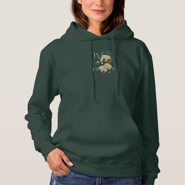 Cream Floral Timeless Blooms Hoodie Sweatshirt (Front)