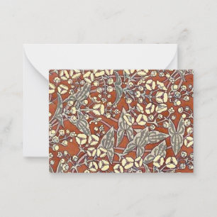 cream flowers brown background print card