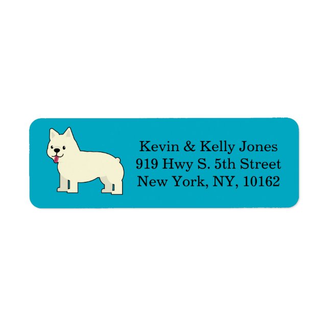 Cream French Bulldog,  Blue (Front)