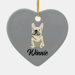 Cream French Bulldog Ceramic Ornament