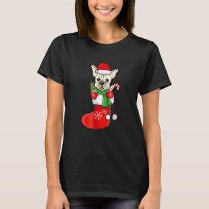 Cream French Bulldog Christmas Stocking Dog T-Shirt