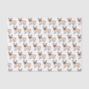 Cream French Bulldog Cute Cartoon Dog Pattern Tissue Paper
