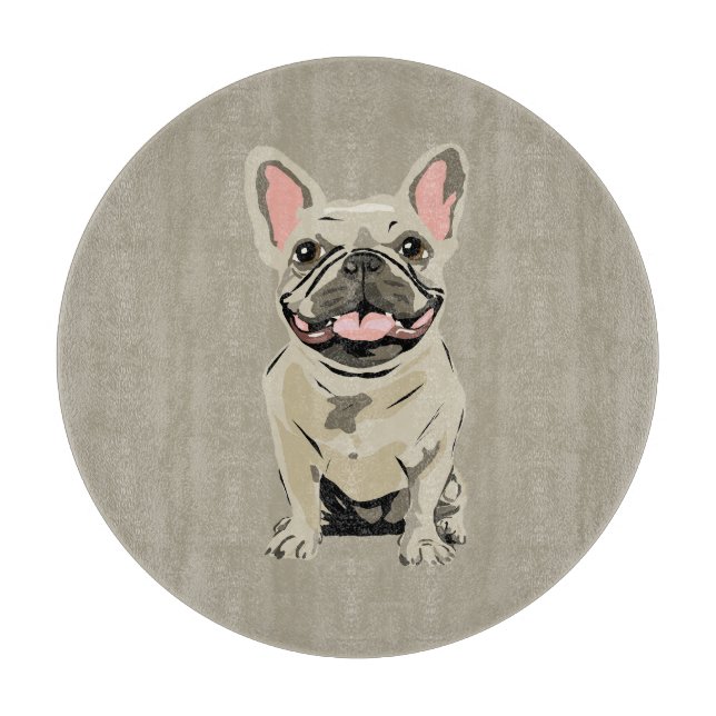 Cream French Bulldog Cutting Board (Front)
