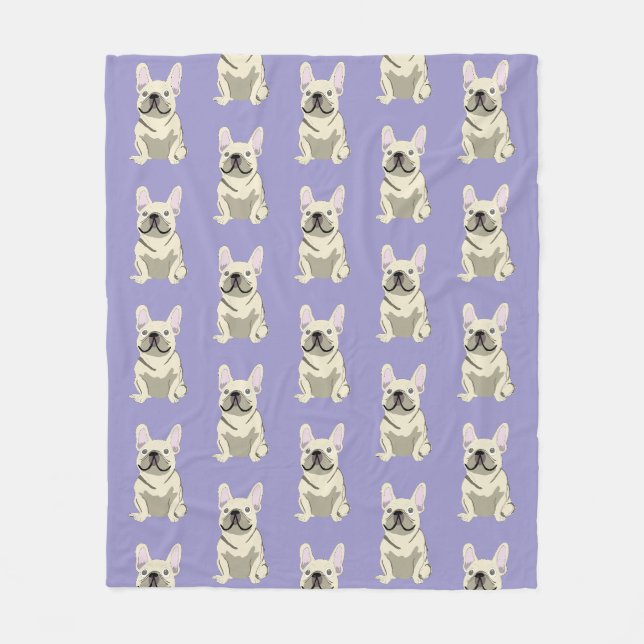 Cream French Bulldog,  Fleece Blanket (Front)
