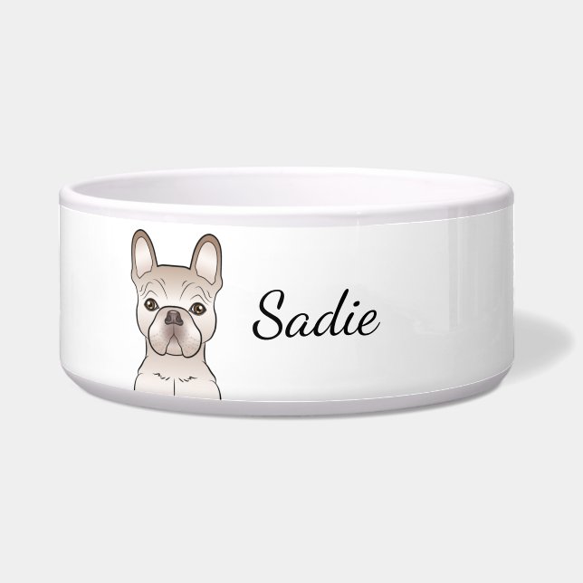 Cream French Bulldog / Frenchie Dog & Custom Name (Front)