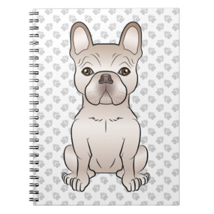 Cream French Bulldog / Frenchie Dog & Paws Notebook