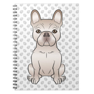 Cream French Bulldog / Frenchie Dog & Paws Notebook