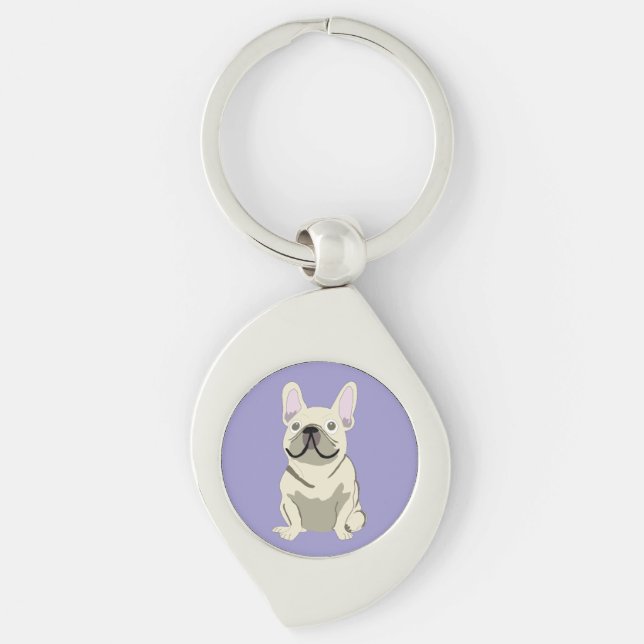 Cream French Bulldog,  Keychain (Front)
