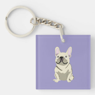 Cream French Bulldog,  Keychain
