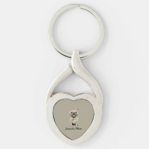 Cream French Bulldog Keychain