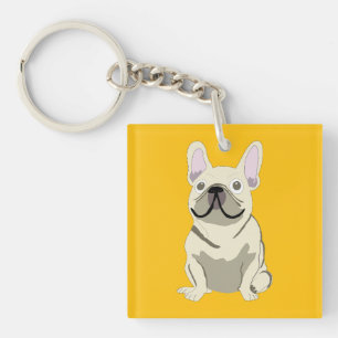 Cream French Bulldog Keychain