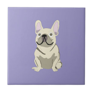 Cream French Bulldog,  Tile