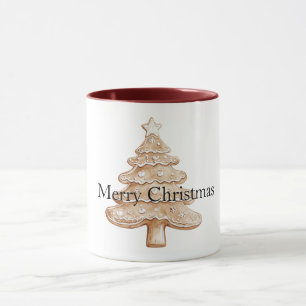 Cream Gingerbread Christmas Tree Mug
