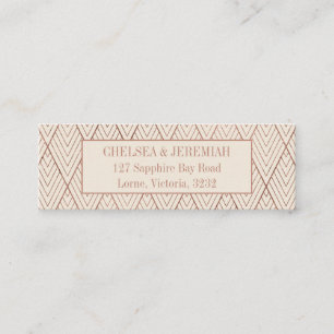Cream Gold Art Deco Pattern Custom Address Card