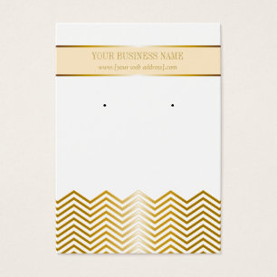 Cream Gold Chevron Custom Earring Card
