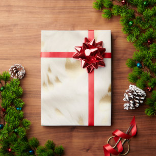 Cream Gold Cowhide Animal Wrapping Paper