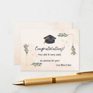 Cream & Gold Grad Card: Congratulate in Style Enclosure Card
