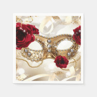 Cream Gold Masquerade Ball Birthday Party