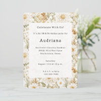 Cream Gold White Country Flowers