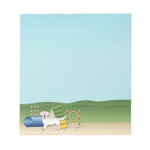 Cream Golden Retriever With Agility Equipment Notepad