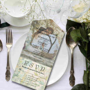 Cream Green Eucalyptus Botanical Website Email All In One Invitation