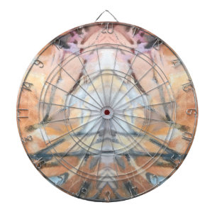 Cream grey brown yellow orange abstract watercolor dartboard