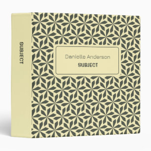 cream grey floral motif binder
