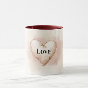 Cream Heart Love Valentine's Day Mug