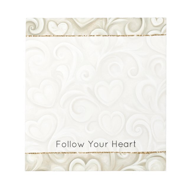 Cream Hearts Notepad (Front)
