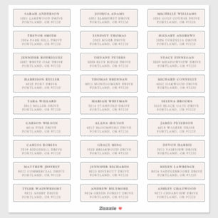 Cream   Individual Guest Address Labels