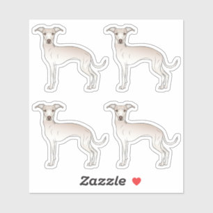 Cream Italian Greyhound Cartoon Dog Illustrations