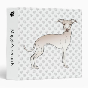 Cream Italian Greyhound Cute Dog With Custom Text Binder