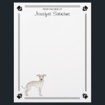 Cream Italian Greyhound With Paws And Custom Text Letterhead<br><div class="desc">An original Destei design highlighting the Italian Greyhound breed. Perfect for dog lovers or anyone looking to celebrate this beloved sighthound in style.</div>