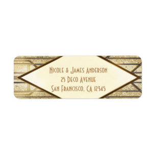 Cream Ivory Gold 20's Art Déco Gatsby Glam Mariage