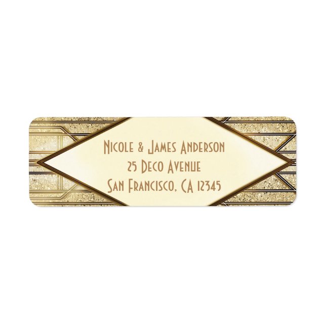 Cream Ivory Gold 20's Art Déco Gatsby Glam Mariage (Devant)