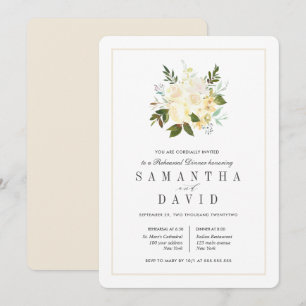 Cream + Ivory Organic Wedding Rehearsal Dinner Invitation