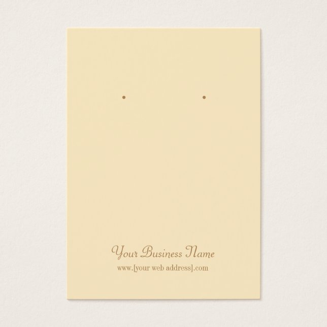 Cream Ivory Plain Simple Custom Earring Card (Front)