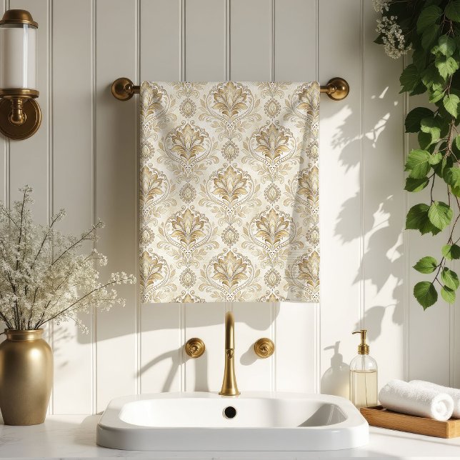 Cream Ivory Towels Vintage Damask Bathroom Charm (Cream Ivory Towels Vintage Damask Bathroom Charm)