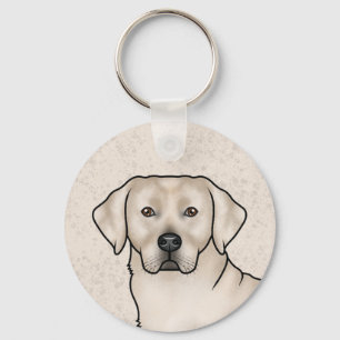 Cream Labrador Retriever Art Cute Lab Portrait Keychain