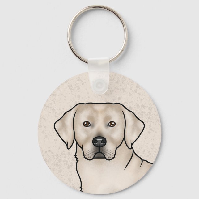Cream Labrador Retriever Art Cute Lab Portrait Keychain (Front)