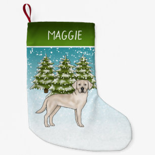 Cream Labrador Retriever Christmas And Custom Name Small Christmas Stocking
