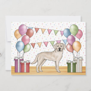 Cream Labrador Retriever Lab Dog Colourful Birthda Invitation