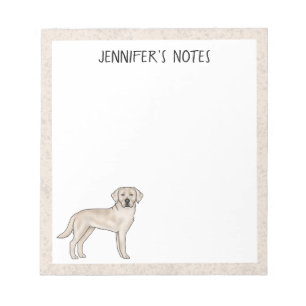 Cream Labrador Retriever Lab Dog With Custom Name Notepad