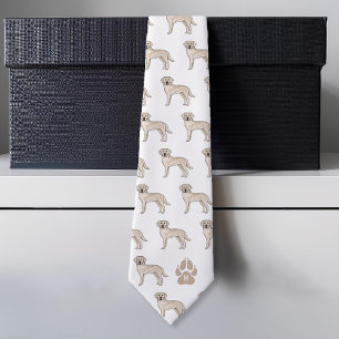 Cream Labrador Retriever Pattern Custom Monogram Tie
